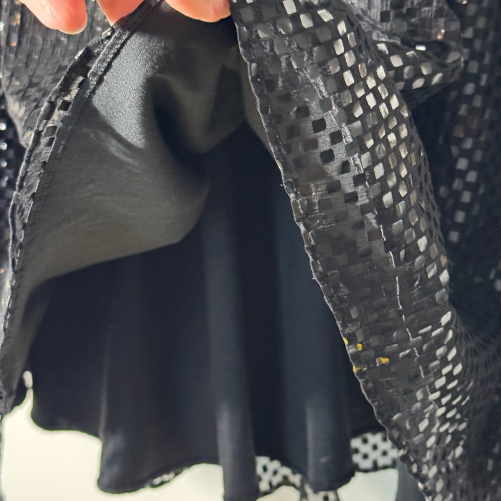 Alice + Olivia Black Sequin Fit & Flare Dress | Size M - Picture 6 of 8